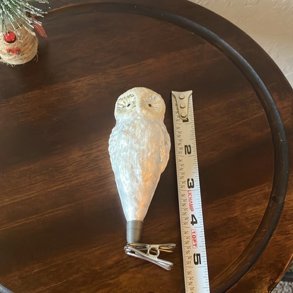 Vintage: Snowy White Owl-Clip On Glass-Ornament - Picture 12 of 16